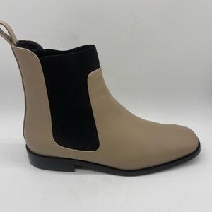 Everlane Square Toe Chelsea Boot Tan Beige Women’s Sz 7 Made In Italy Low Heel